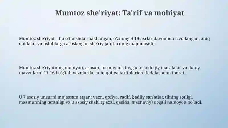 Mumtoz sheʼriy sanʼatlar haqida maʼlumot va misollar 3