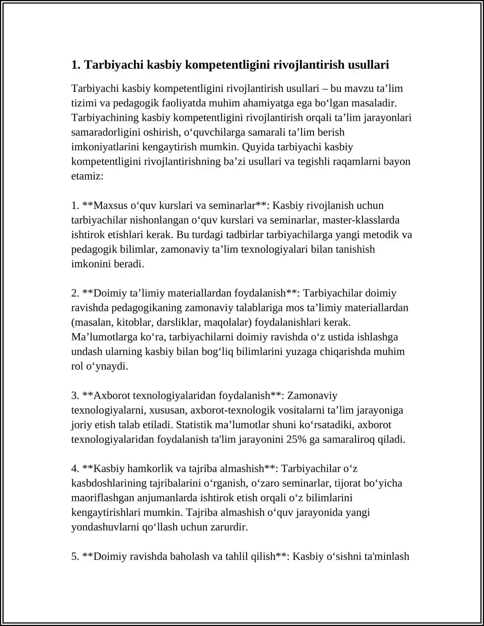 TARBIYACHI SHAXSIDA IJTIMOIY MUNOSABATLARNI RIVOJLANTIRISHGA OID KASBIY KOMPETENTLIKNI RIVOJLANISHI 3