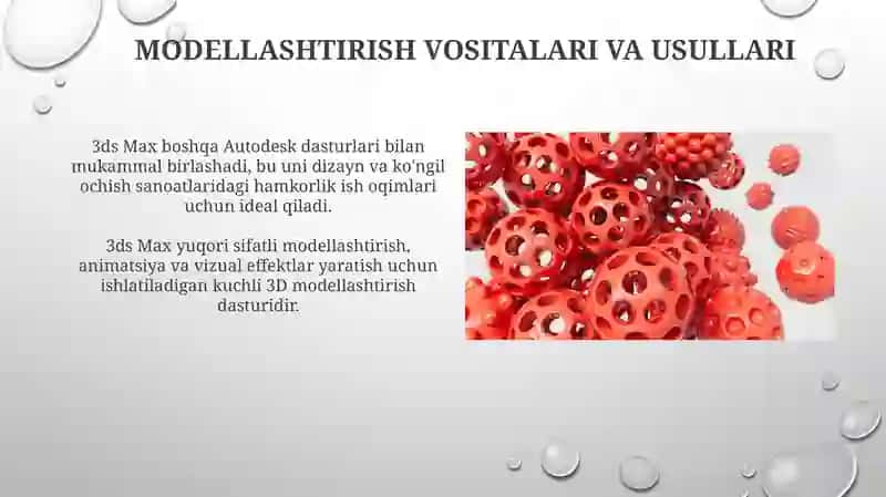 3D MAX Uch O'lchovli Grafik Dastur Imkoniyatlari 3