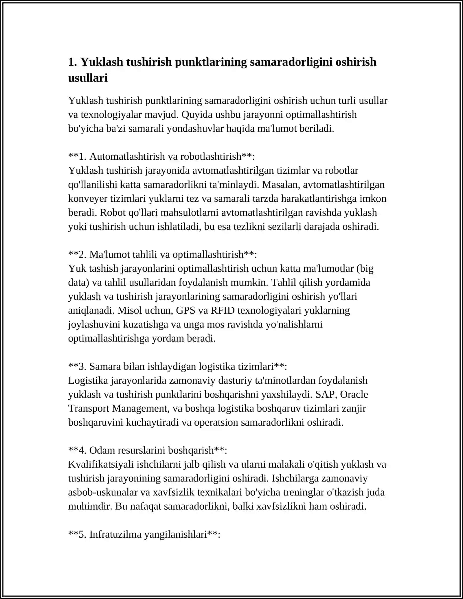 YUKLASH TUSHIRISH PUNKTLARINING ISH UNIMDORLIGI 3