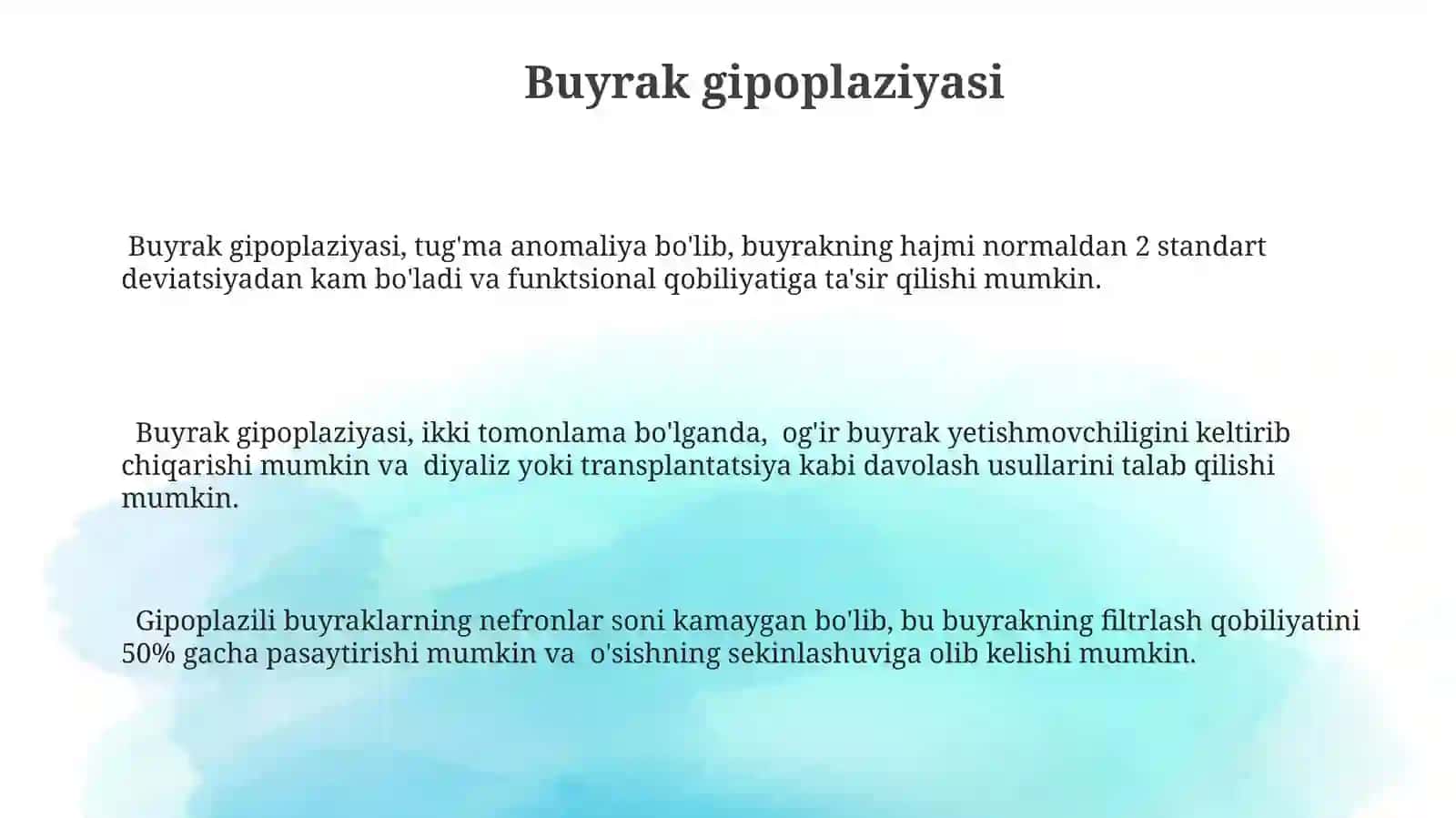 Buyrak anomaliyalarining tasnifi va tasviri 3