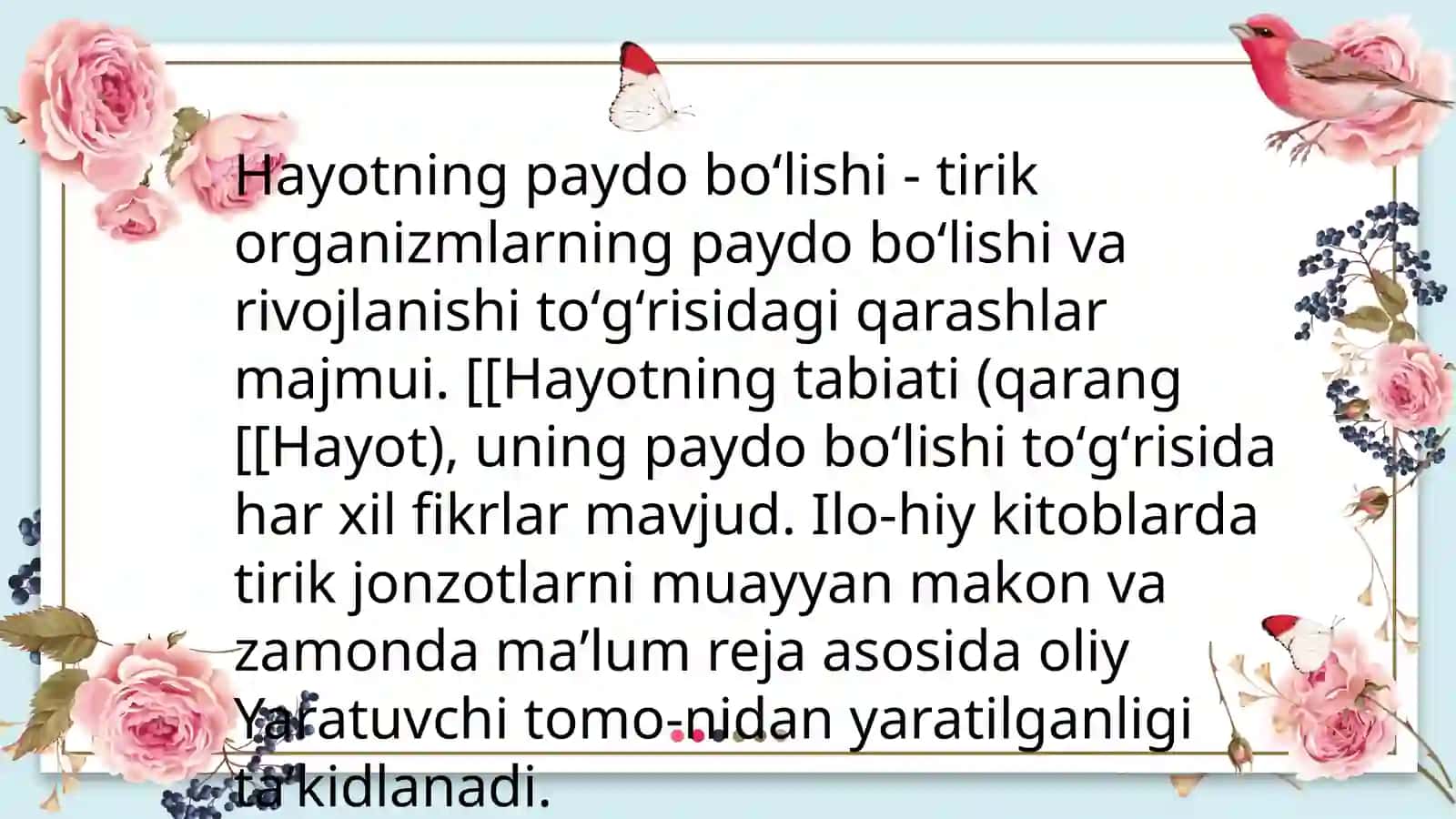 Hayotning paydo boʻlishi haqida zamonaviy tasavvurlar 3