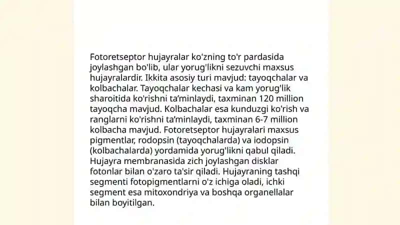 Fotoretseptor hujayralarining ultrasutrukturasi va giistofiziologiyasi 3