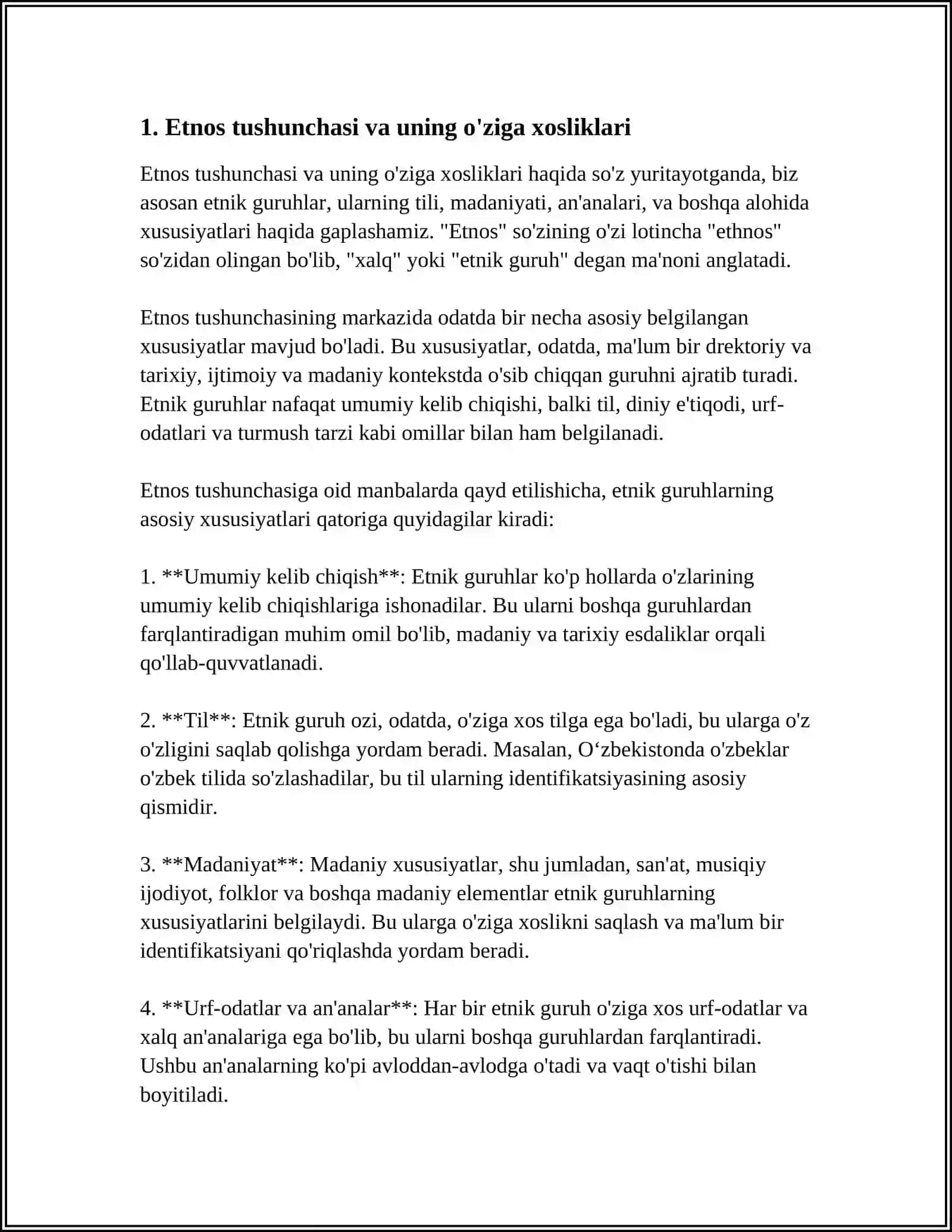 ETNOS, ELAT, MILLAT, IRQ, TUSHUNCHALARING OʻZIGA XOS JIHATLARI 3