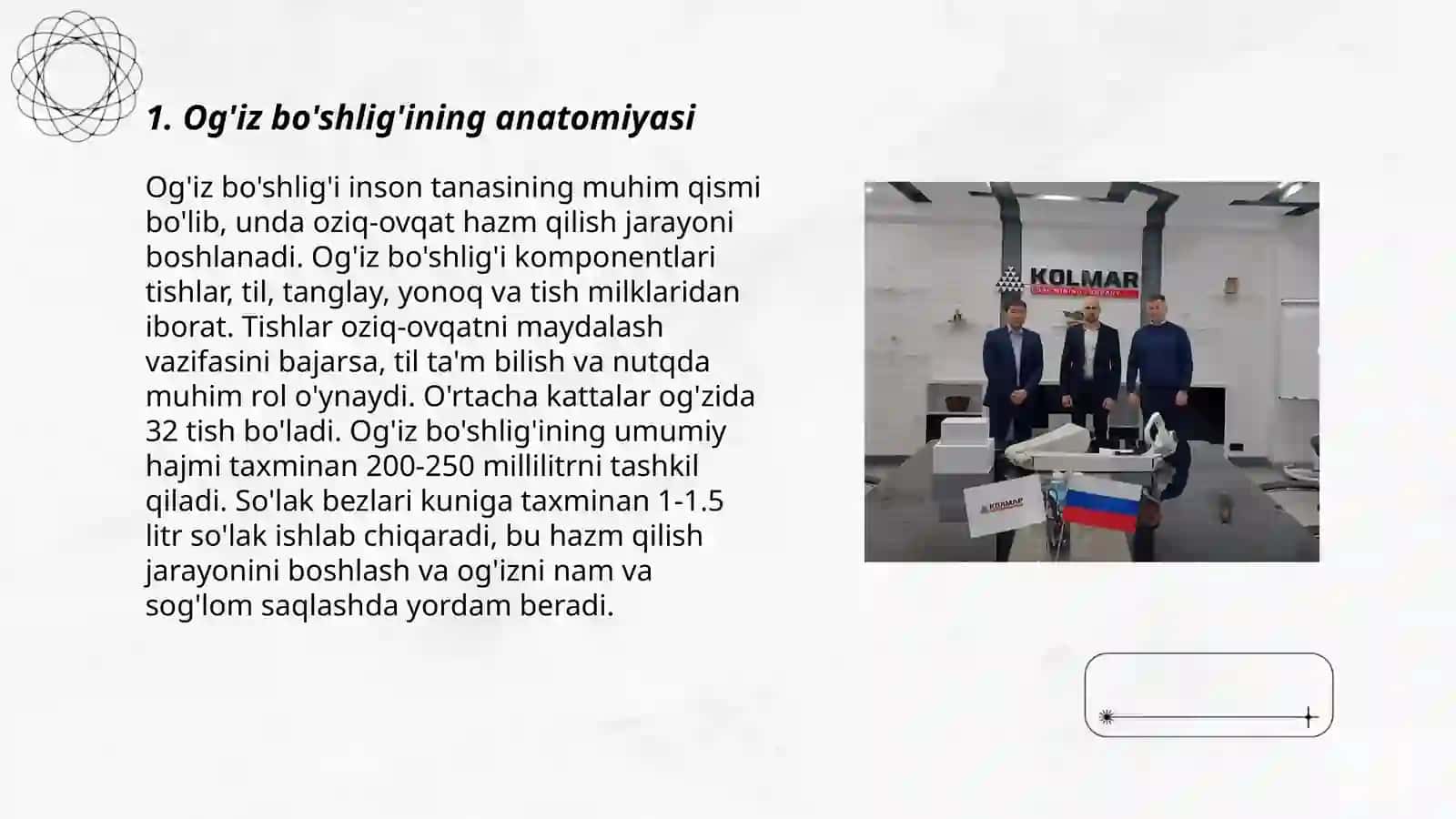 Yuz-jag‘ jarrohligi. Klinik terminlarga oid. Og‘iz bo‘shlig‘i 3