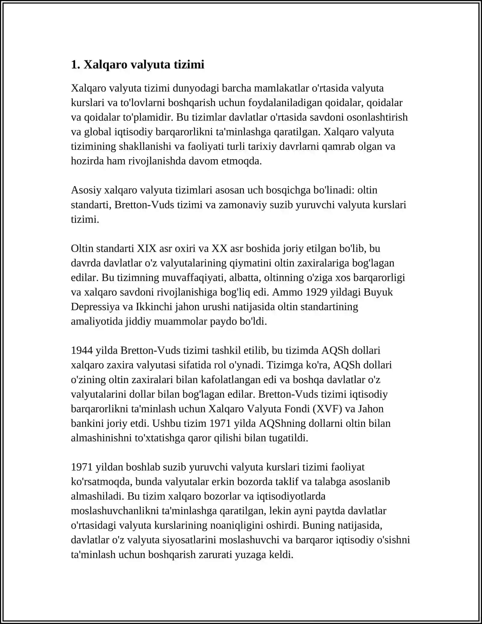 XALQARO VALYUTA VA KREDIT MUNOSABATLARI 3