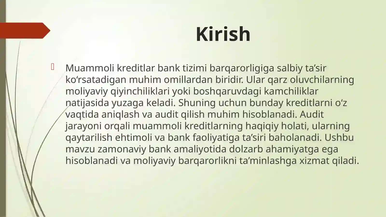 Muammoli kreditlarni audit qilishning mazmuni va tartiblari. 3