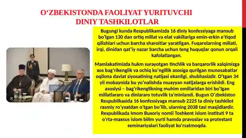O‘zbekistonda faoliyat yurituvchi diniy tashkilotlar 3