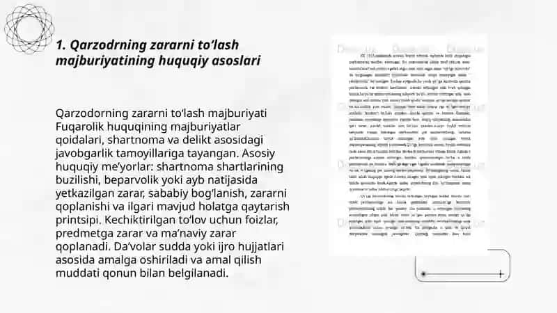 Qarzodrning zararni toʻlash majburiyati 3