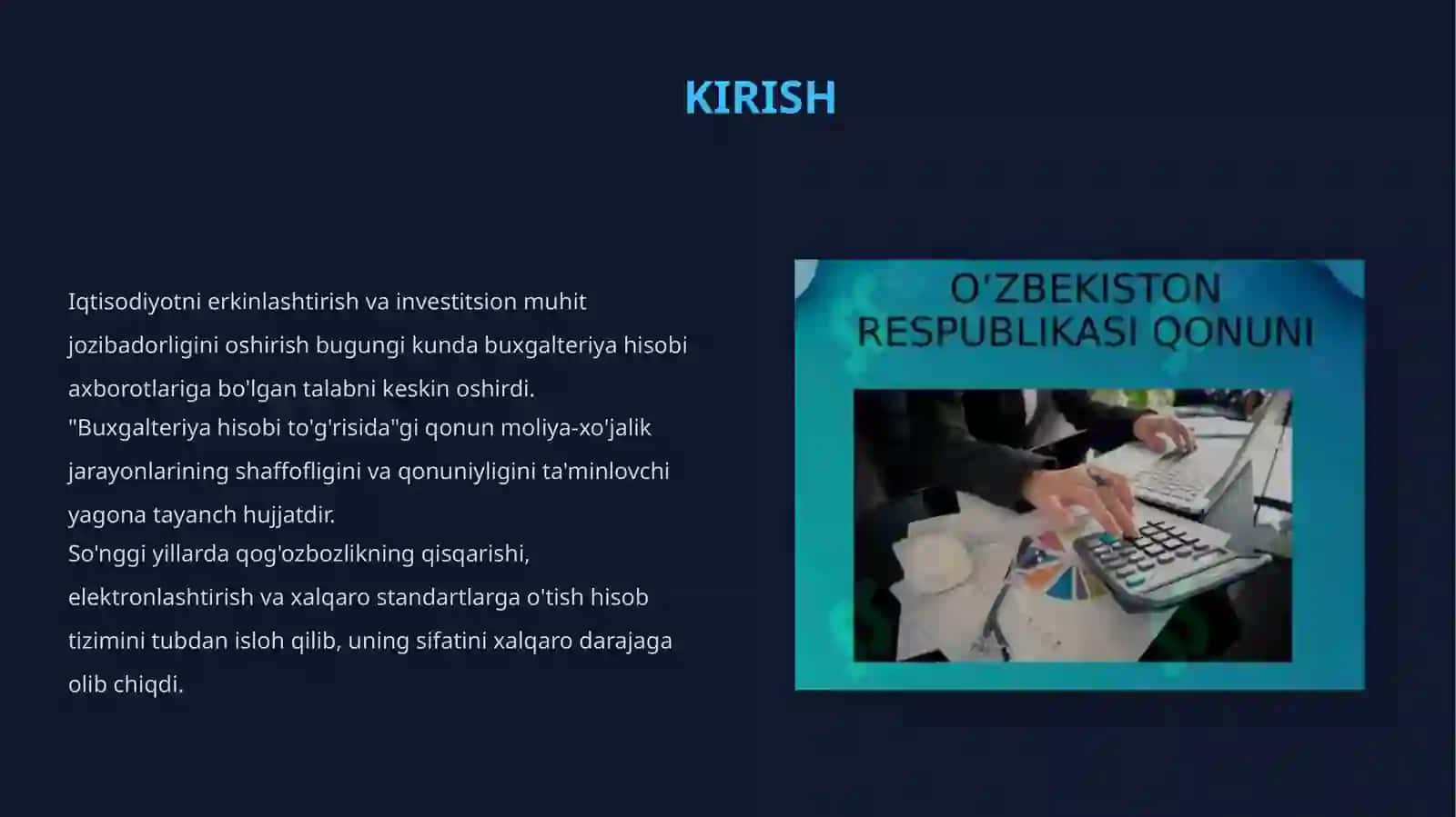 O'zbekiston Respublikasining "Buxgalteriya hisobi to'g'risida"gi qonuni 3
