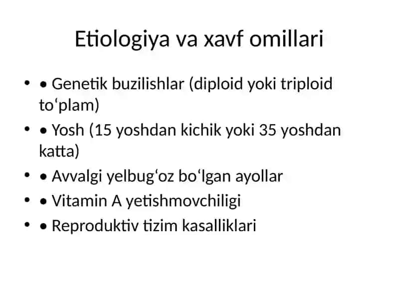 Yelbug‘oz (Mola hydatidosa) 3