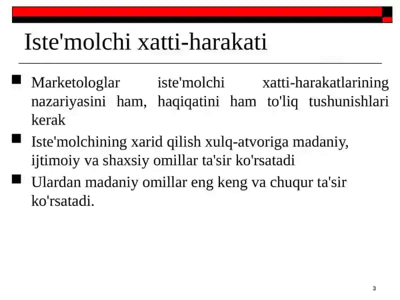 Iste'mol bozorlarini tahlil qilish 3