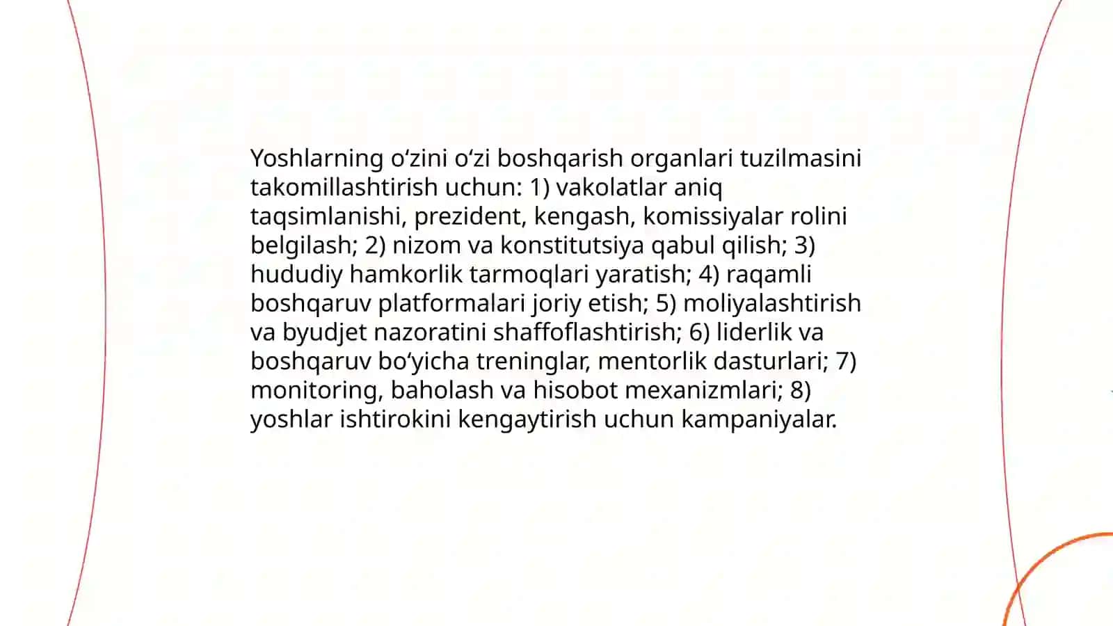 Yoshlarning oʻz-oʻzini boshqarish oʻrganlari faoliyatni rivojlantirish 3