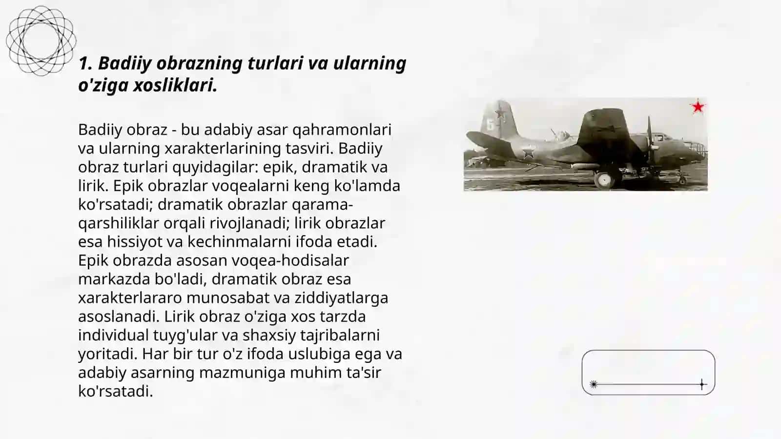 Badiiy obraz turlarining muayyan asar misolidagi tahlili 3