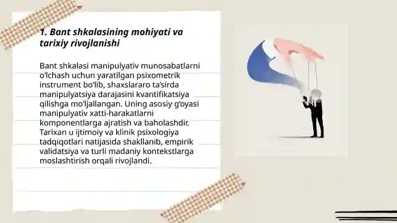 Manipulyativ munosabatni diagnostika qilish (Bant shkalasi bo‘yicha) 3