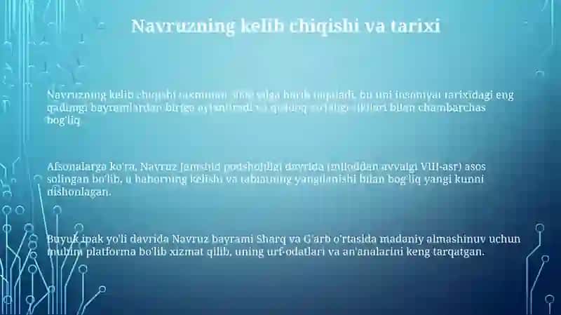 Navroʻzayomining qadimiy ildizlari va uning oʻziga xosan'analari 3