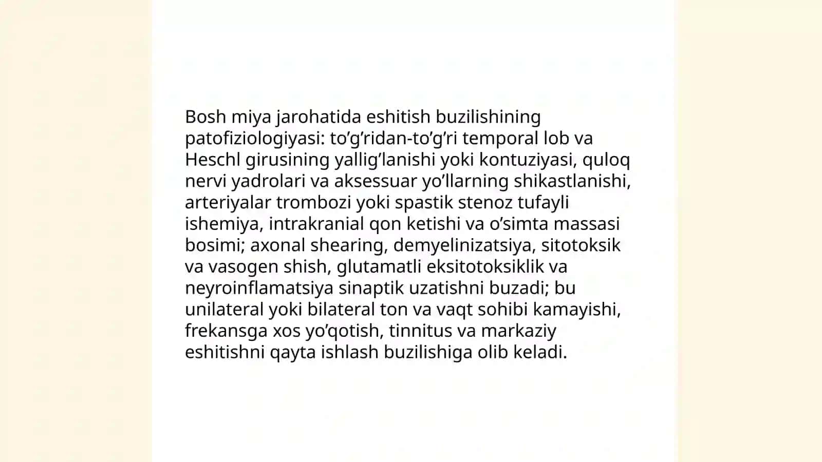 Bosh miyada jarahotidagi eshitishning buzilishi 3