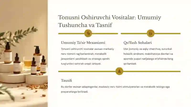 Odam Organizmi Tonusini Kuchaytiruvchi Dorilar va Immunitetga Ta’sir Etuvchi Vositalar 3