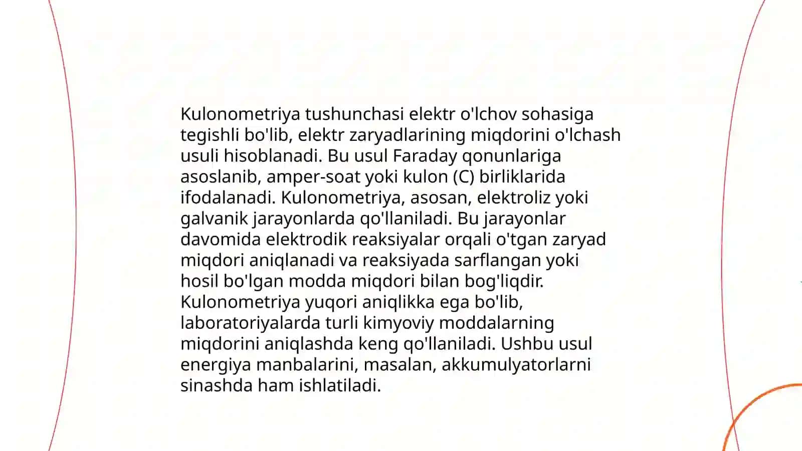 Kulonometriyani mohiyati. Tortma va hajmiy kulonometrlar 3