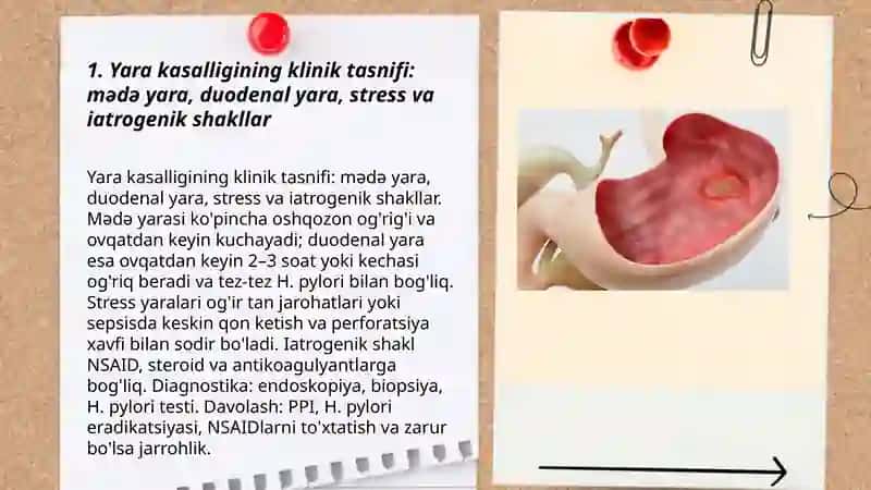 Yara kasalligining klinik koʻrinishlari, kliniko-labarator mezonlari, asorati va davolash usullari 3