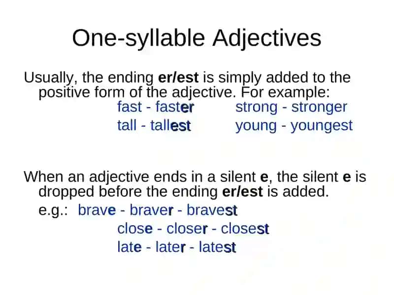 Comparative and Superlative Degrees of Adjectives 3
