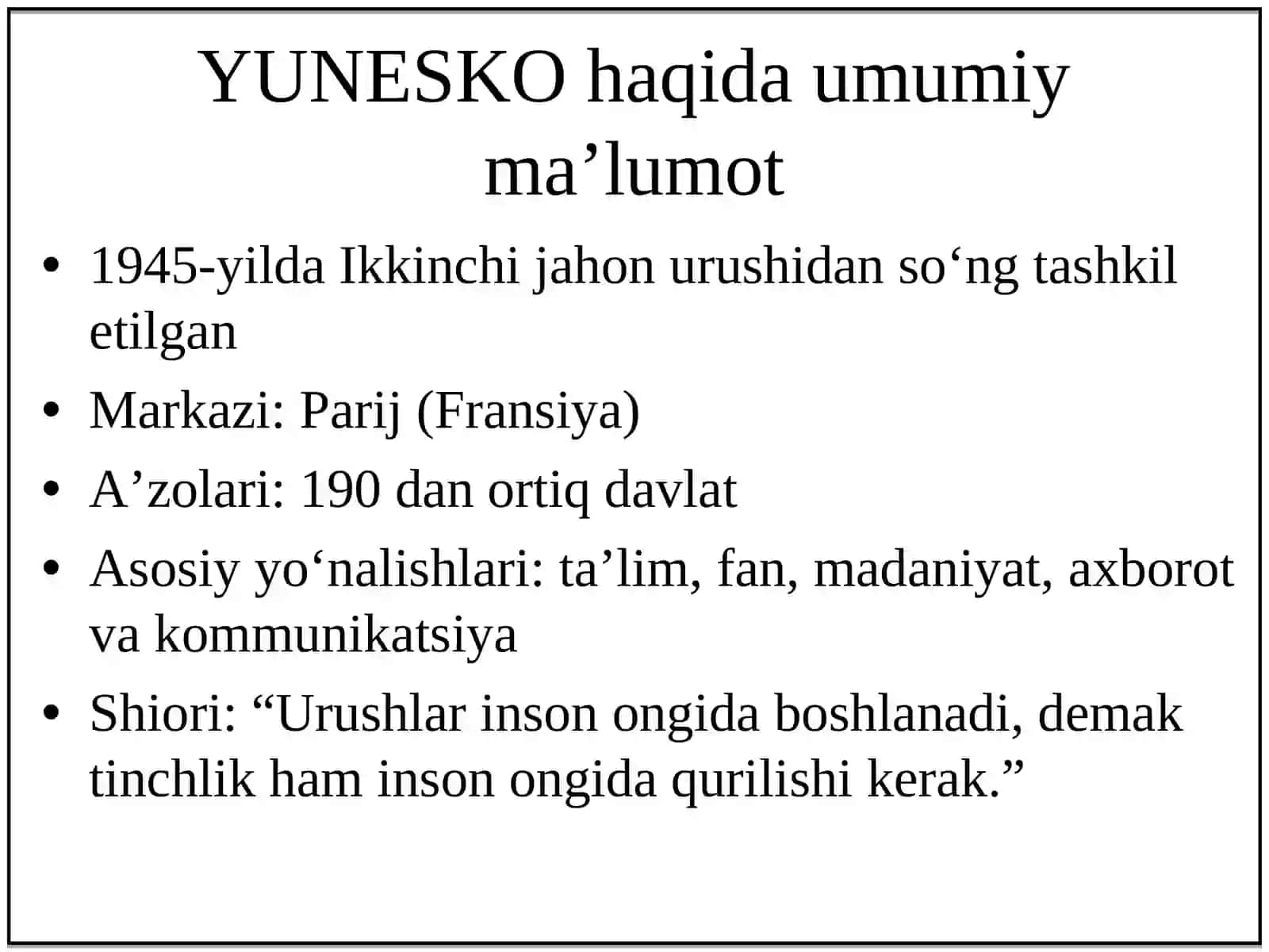 Komparativistik pedagogika fani rivojlanishida xalqaro tashkilotlar va ularning faoliyati 3