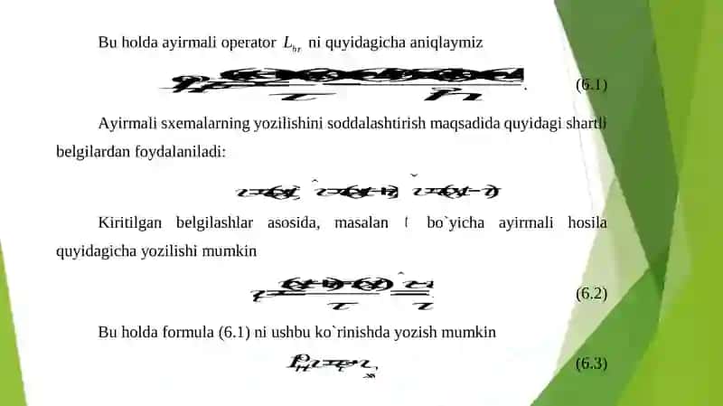 XUSUSIY HOSILALI DIFFERENSIAL TENGLAMALAR UCHUN AYIRMALI SXEMALAR 3