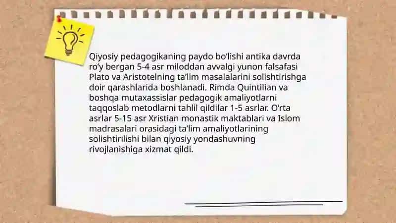 Qiyosiy pedagogikaning rivojlanish bosqichlari 3