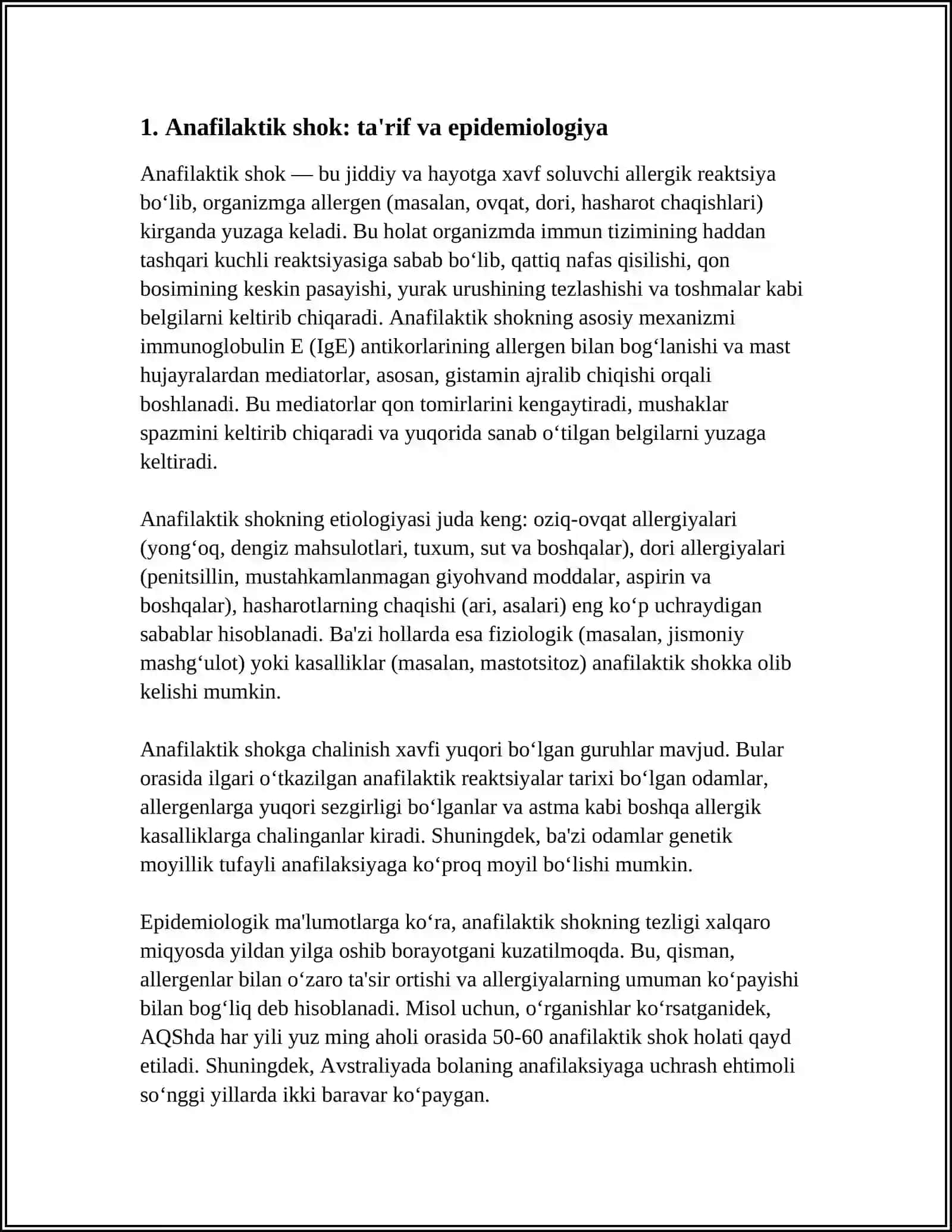 ANAFILAKTIK SHOK VA UNI DAVOLASH 3