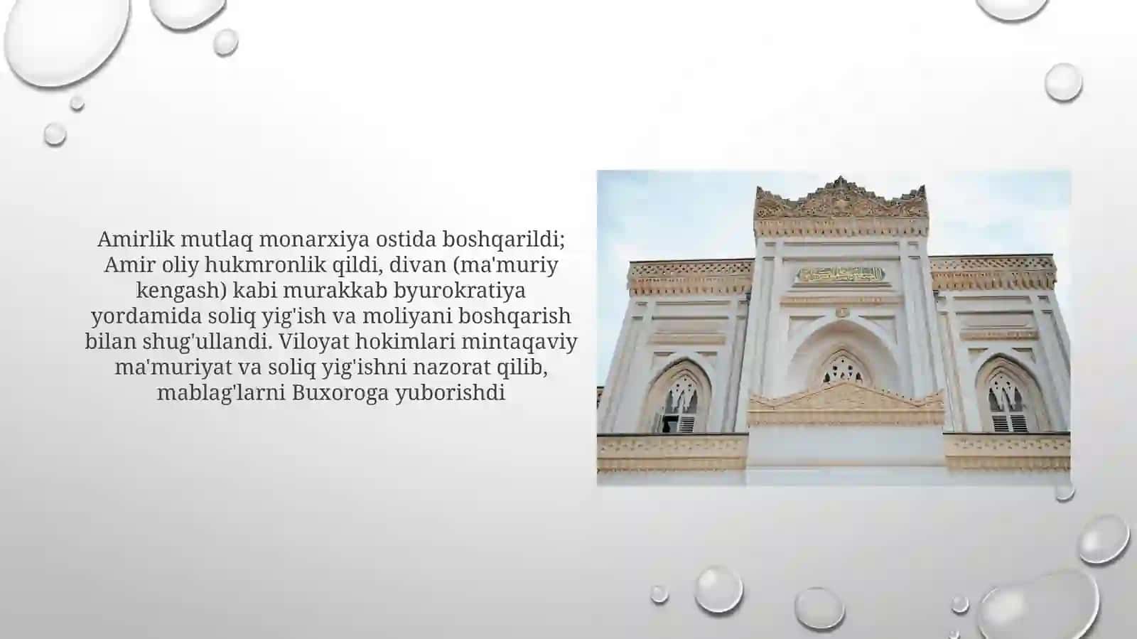 Buxoro amirligida davlat boshqaruvi shakli 3