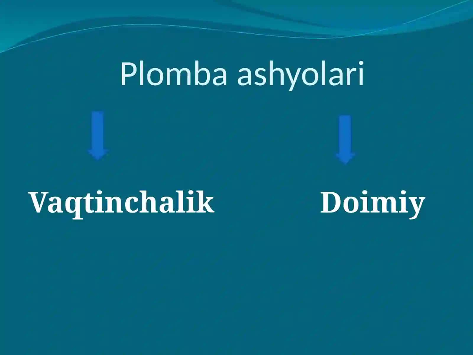 Plomba ashyolarining tasnifi 3