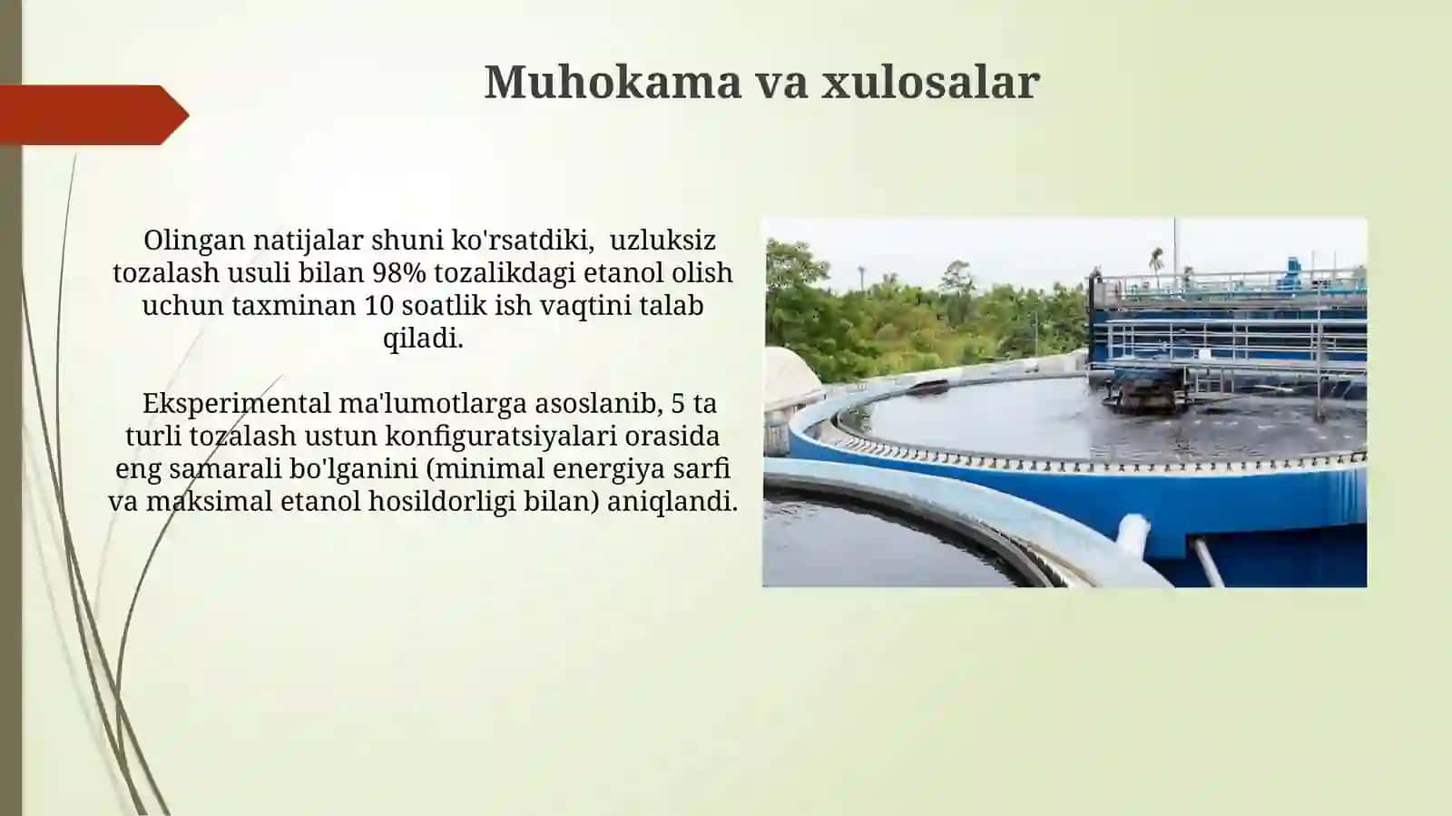 Etanol-suv aralashmasini ajratish uchun uzluksiz ishlaydigan reaktifikatsion loyihasi 3