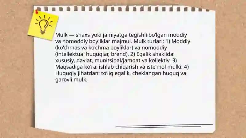 Mulk va mulk munosabatlari 3