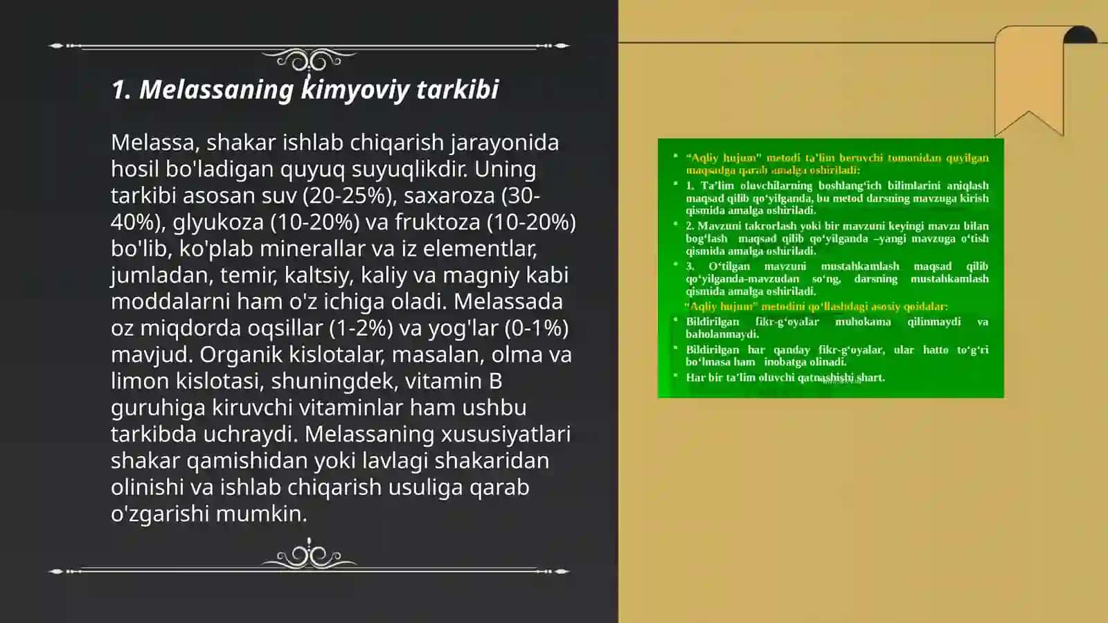 Melassani kimyoviy tarkibi va spirt olish texnologiyasi 3