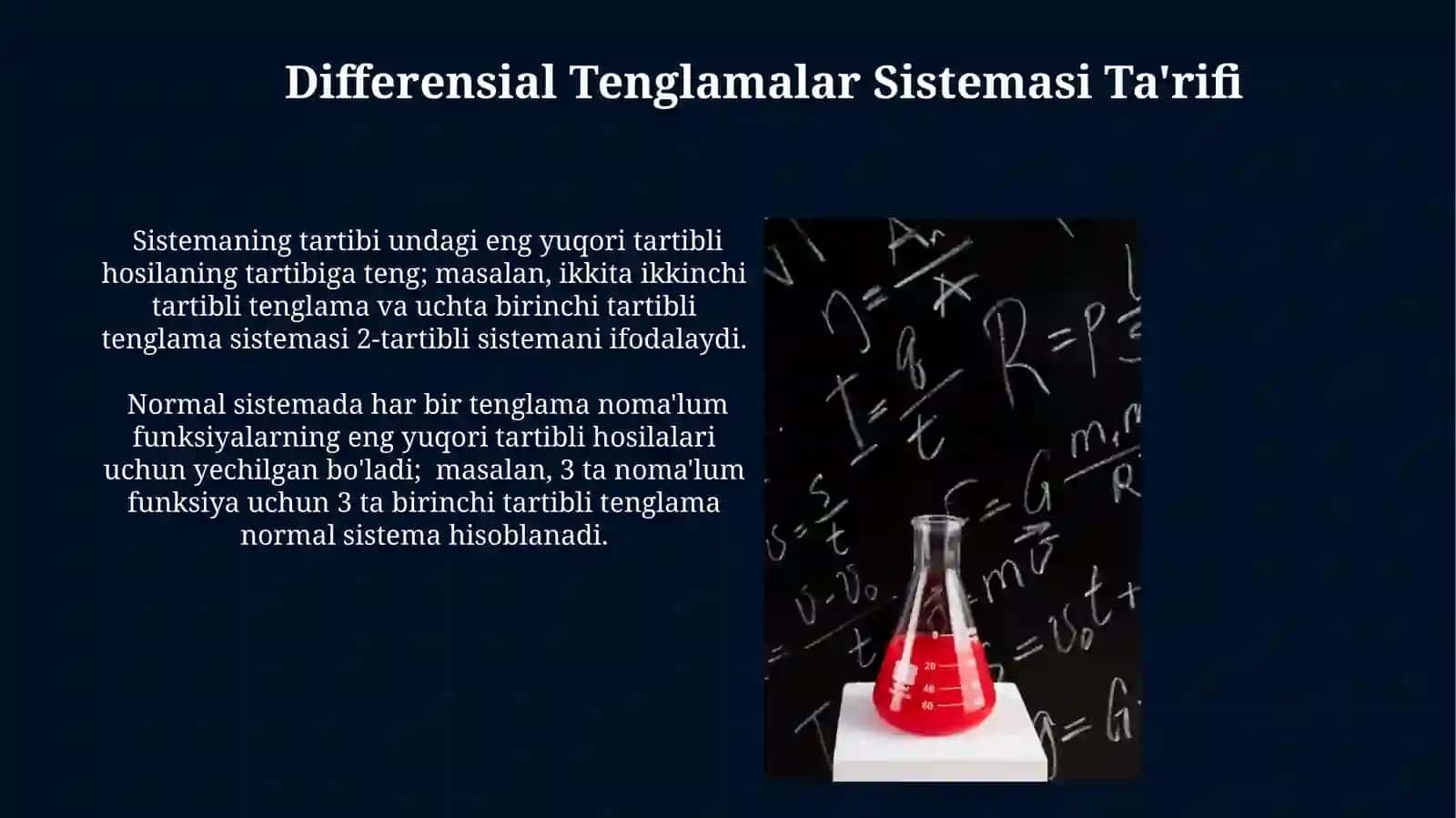 Differensial tenglamalar sistemasi. Normal sistemasi 3