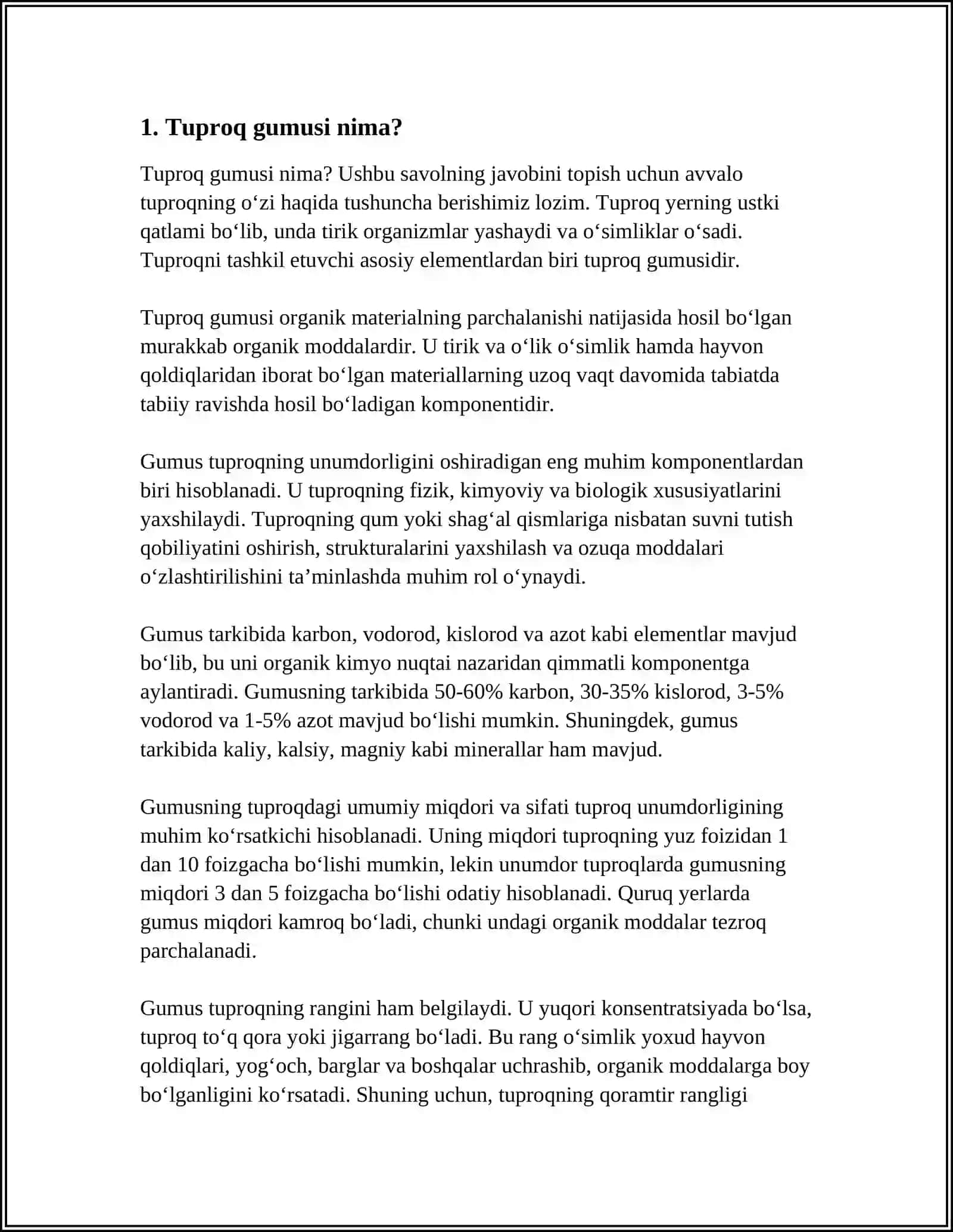 TUPROQ GUMUSI VA UNUMDORLIGI 3