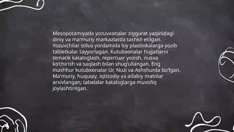 Eng qadimgi sivilizatsiya davlatlarida bibliografiyashunoslik va kutubxonalar faoliyati 3