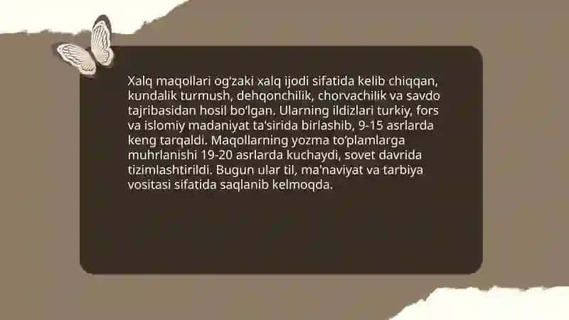 Xalq maqolari vatopishmoqlari 3