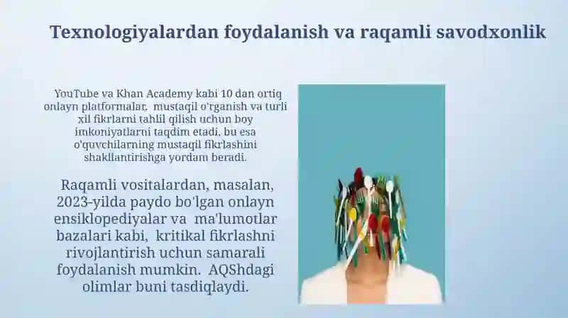 Mustaqil fikrlashning shakllanish vositalari 3