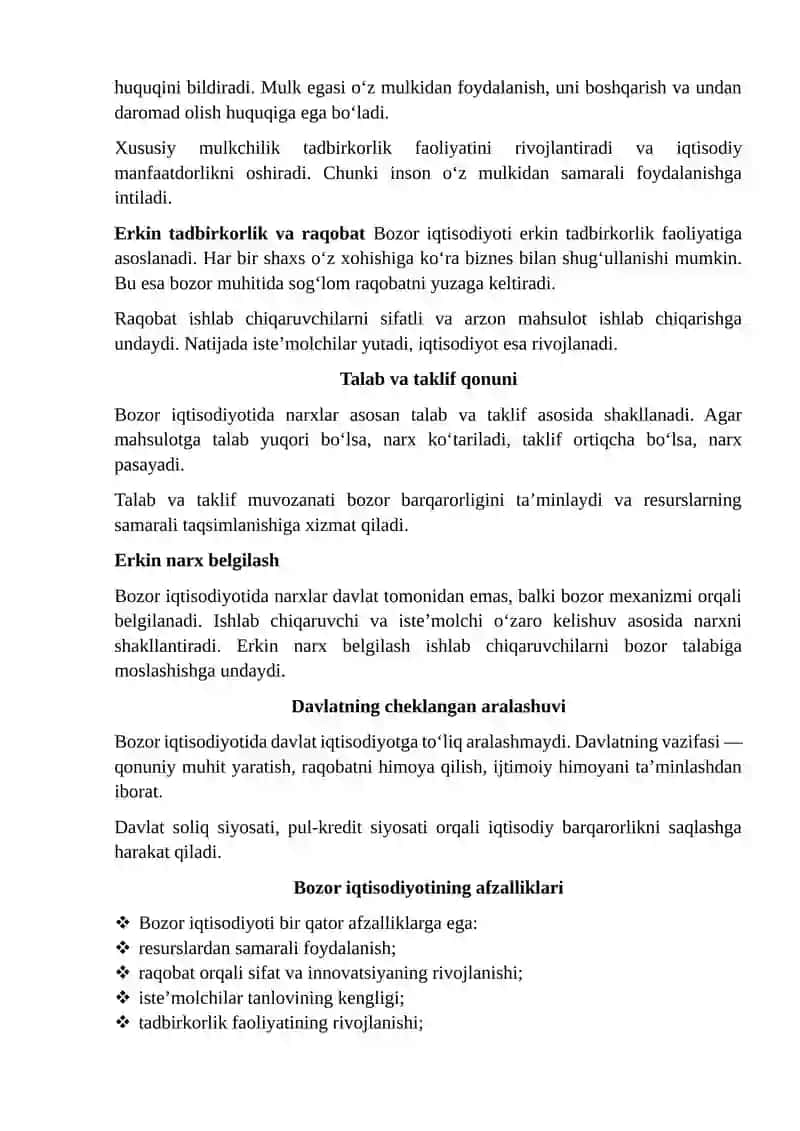 bozor iqtisodiyoti va uning asosiy tamoyillari 3