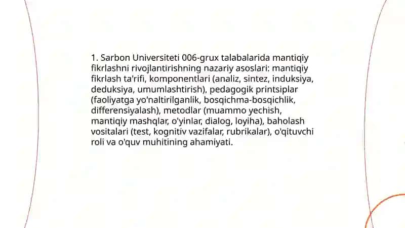 Mantiqiy fikrlashning rivojlantirish usullari 3