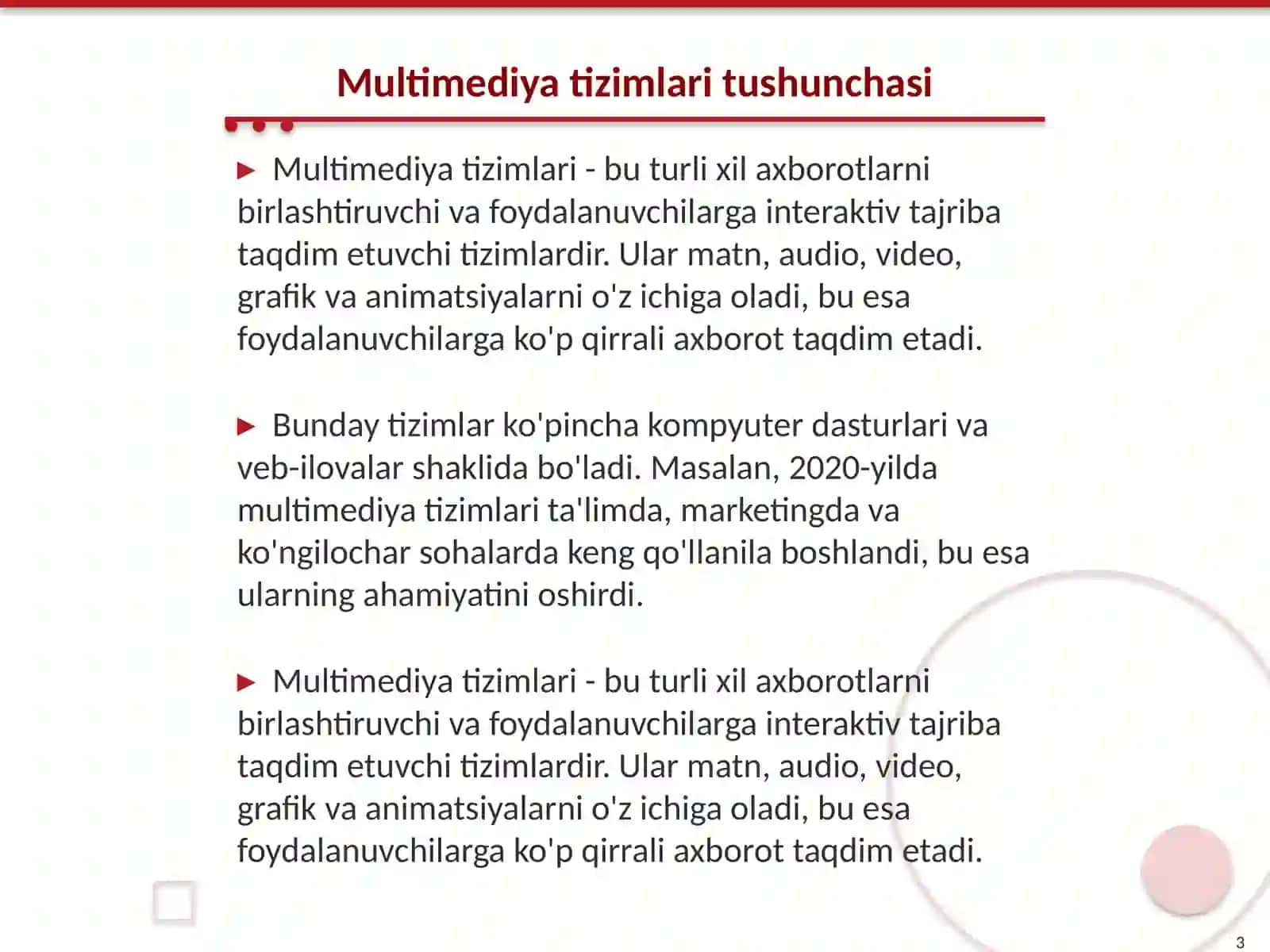 Multimediya tizimlari va texnologiyalari 3