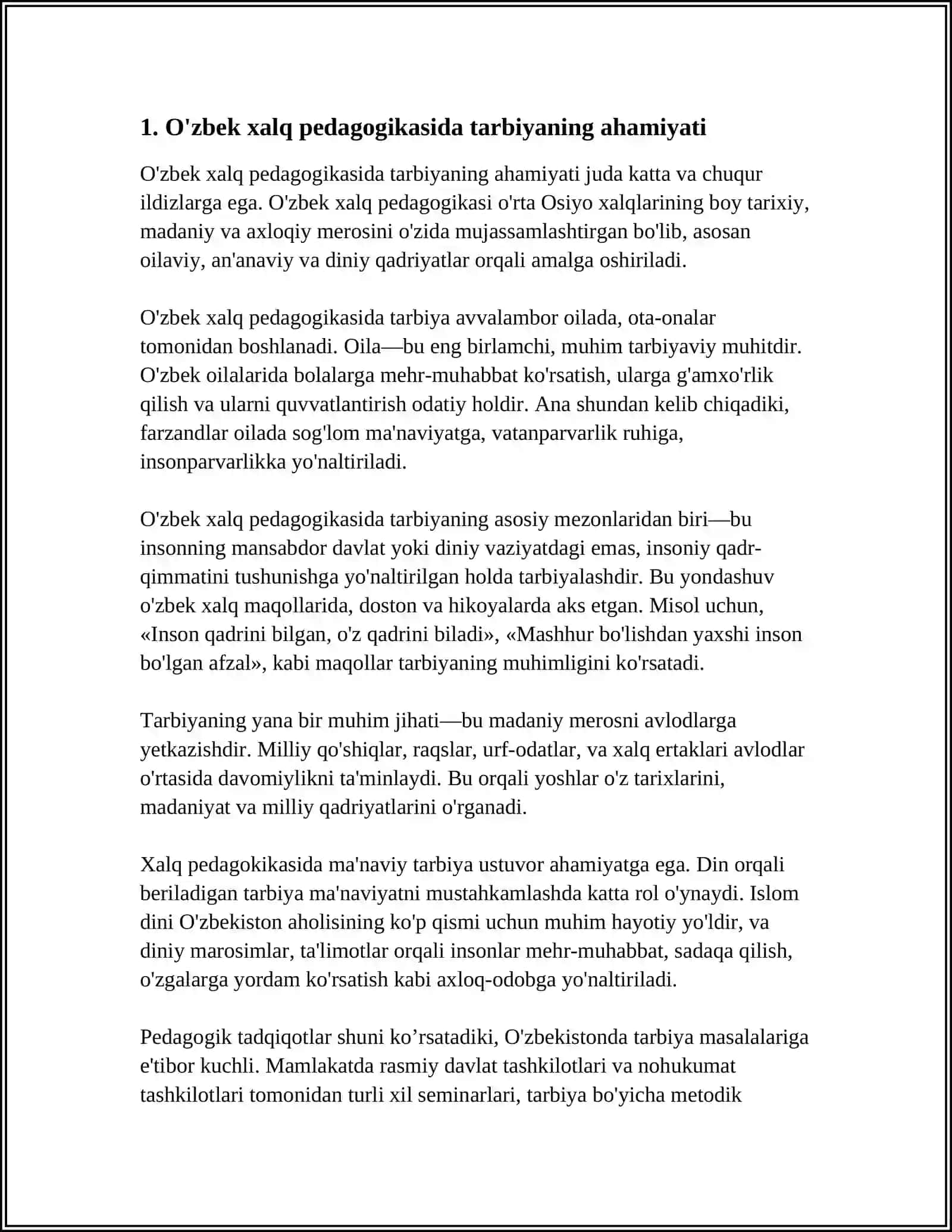 OʻZBEK XALQ PEDAGOGIKASI VA ISLOM TALIMOTIDA IJTIMOIY PEDAGOGIK GʻOYALAR 3