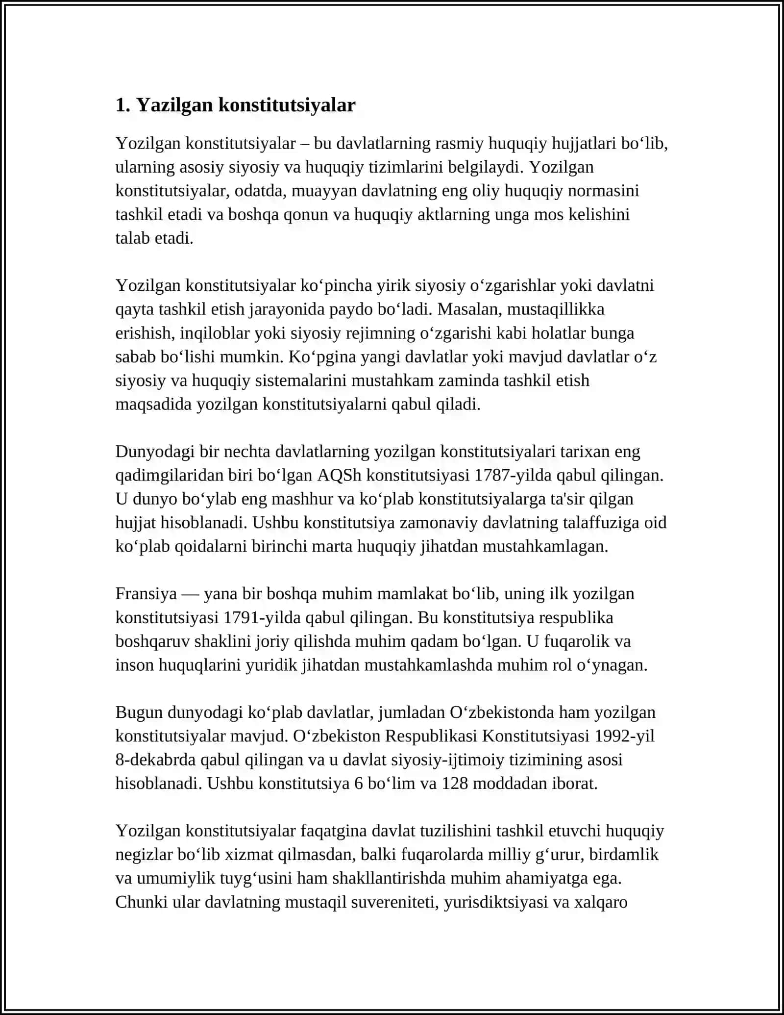 KONSTITUTSIYALARNING TURLARI 3
