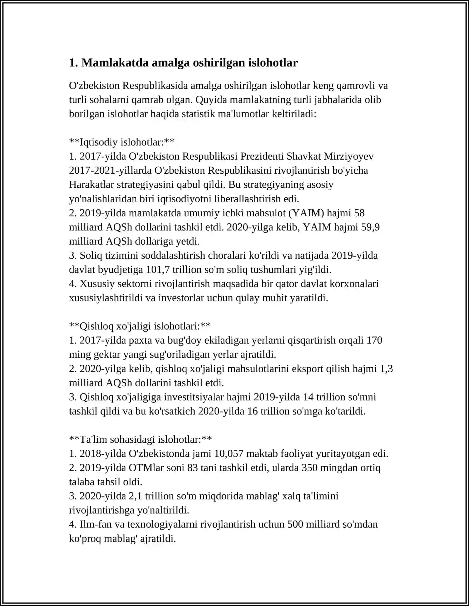 PREZIDENTIMIZNING OLIY MAJLIS SENATI HAMDA QONUNCHILIK PALATASIGA SOZLAGAN NUTQLARIDAN PARCHA 3