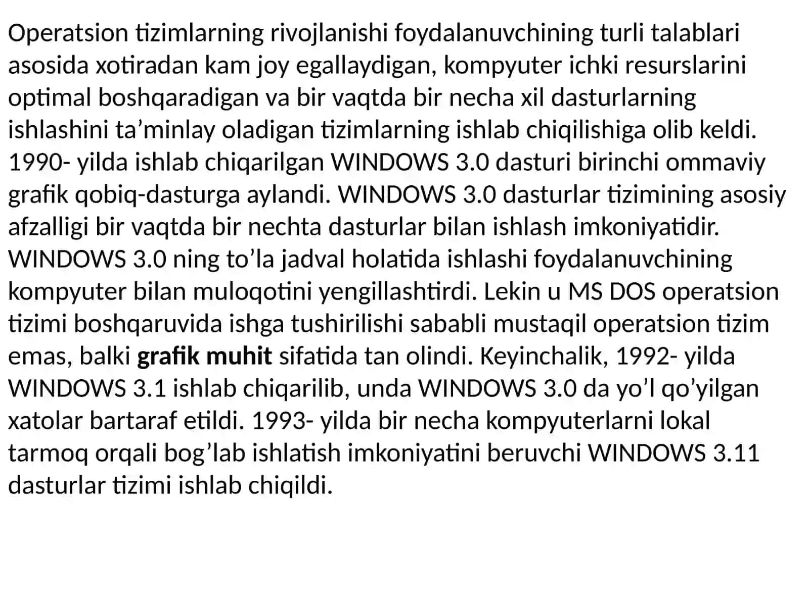 Windows operatsion tizimi tarixi va unda ishlash asoslari 105-guruh talabasi 3