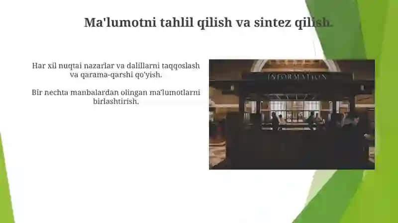 Adabiyotlardan mavzuga doir ma'lumotlar izlash 3