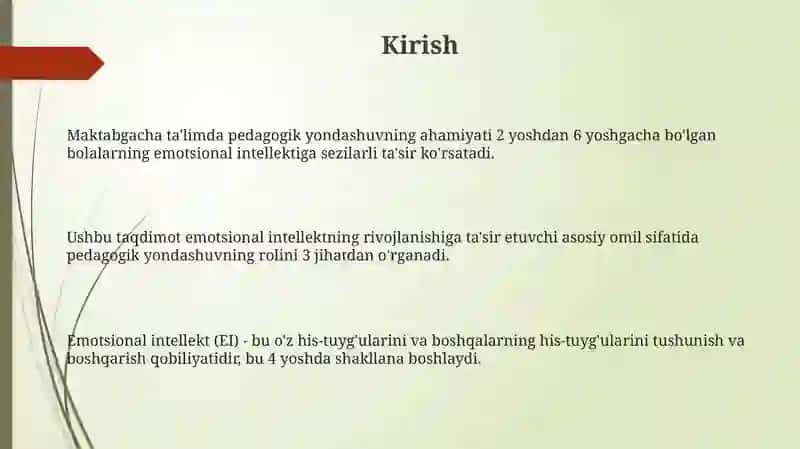 Maktabgacha yoshdagi bolalarda emoysional intellektning rivojlanishida pedagog munosabatining tasiri 3