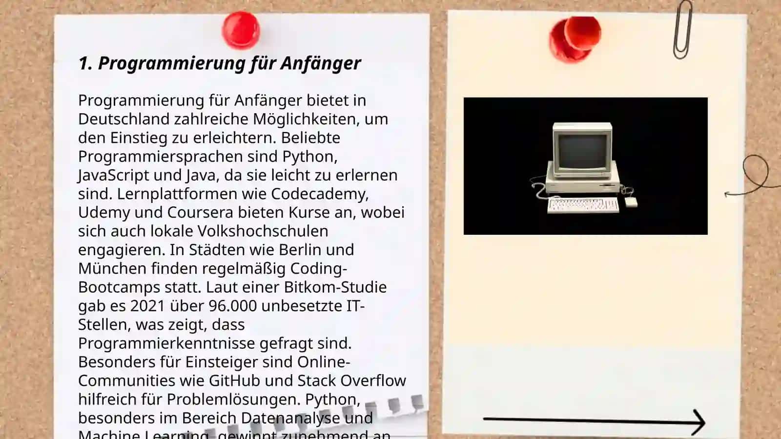 Computer für jeden Kursraum XT 22-02 Gruppe 3