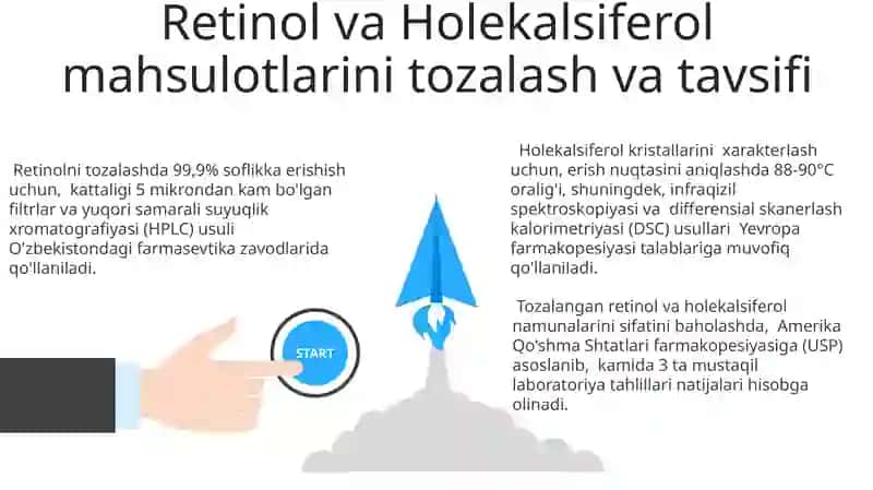 Retinol va Xoletsikoferol olish biotexnologiyasi 3